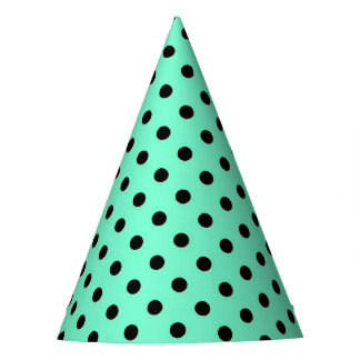 Meergrüne schwarze Polka-Partyhut Partyhütchen
