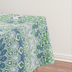 Meergrünes und blaues Küstenmandala-Muster Tischdecke