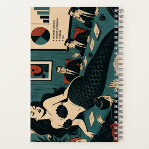 Meerhexe im Mid-Century-Stil am Tag der Q3-Unterne Notizbuch