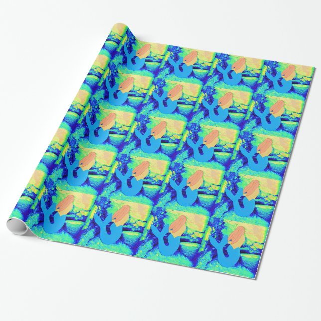Meerjungdesign Geschenkpapier (Ungerollt)