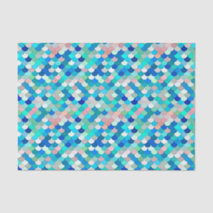 Meerjungenskala, Aqua, Muschel Pink und Cobalt Seidenpapier