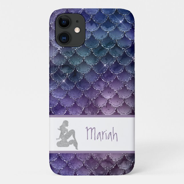 *~* Meerjungenskala Silver Glitzer Rosa Aquamarine Case-Mate iPhone Hülle (Rückseite)