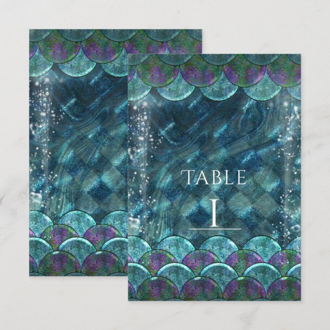 Meerjungenskala unter der Tischnummer des Party (Vorne/Hinten)