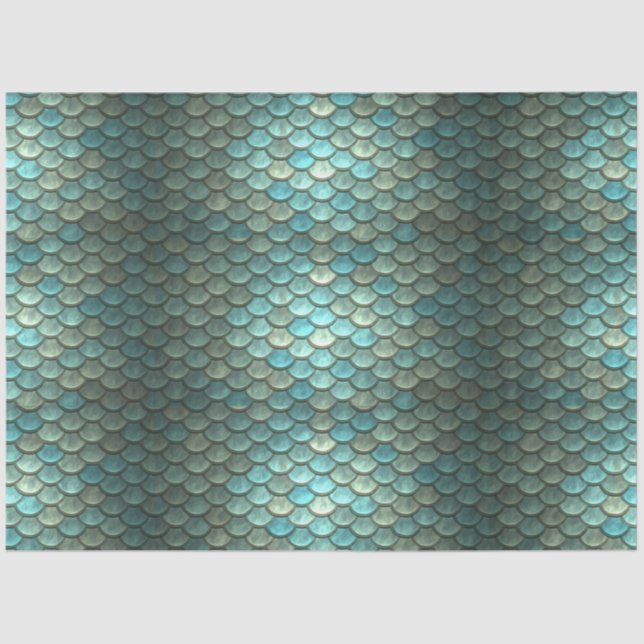 Meerjungenskales Decoupage Aqua 2 Seidenpapier (Vorderseite)