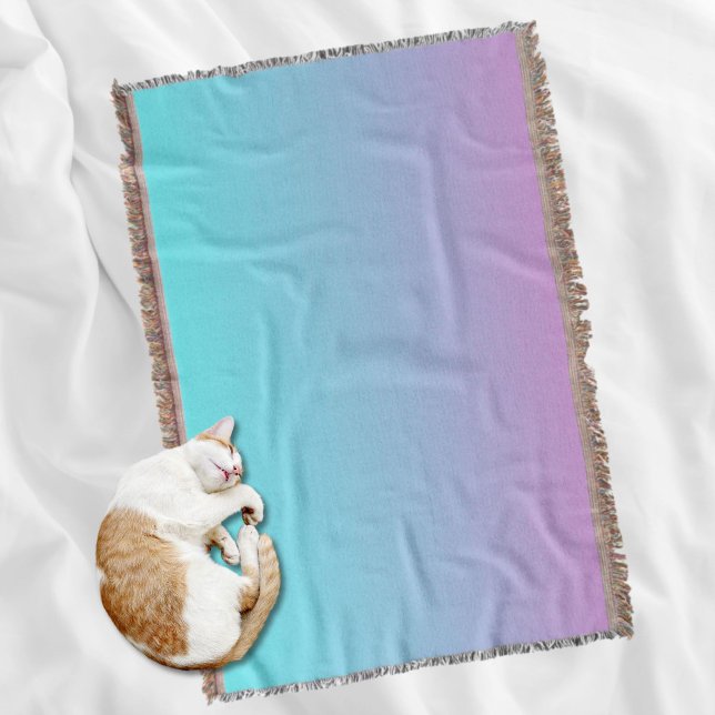 Meerjungfarben Farbverlauf lila rosa Aqua ombre Decke (Mermaid colors gradient purple pink aqua ombre throw blanket)