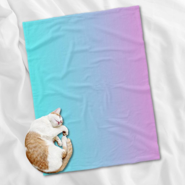 Meerjungfarben Farbverlauf lila rosa Aqua ombre Fleecedecke (Mermaid colors gradient purple pink aqua ombre fleece blanket)