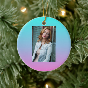 Meerjungfarben Farbverlauf lila rosa Aqua ombre Keramik Ornament