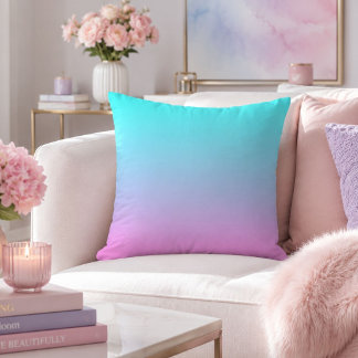 Meerjungfarben Farbverlauf lila rosa Aqua ombre Kissen
