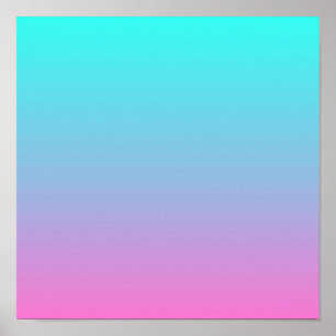 Meerjungfarben Farbverlauf lila rosa Aqua ombre Poster