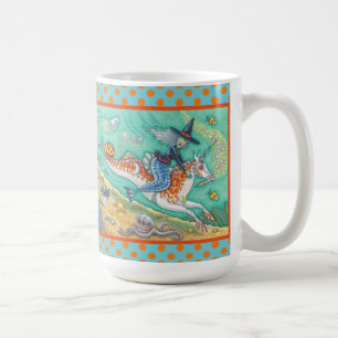 MEERJUNGFER HEXE, HALLOWEEN MERHPFERD PONY KLASSIS KAFFEETASSE