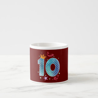 Meerjungfrau 10. Geburtstag Zehn Jahre Altes Mädch Espressotasse