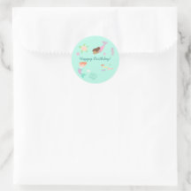 Meerjungfrau 1,5" Rund Sticker