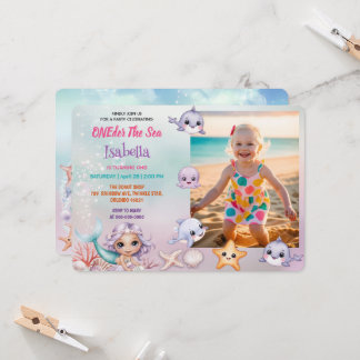 Meerjungfrau 1. Foto Unter dem Meeresgrund Geburts Einladung