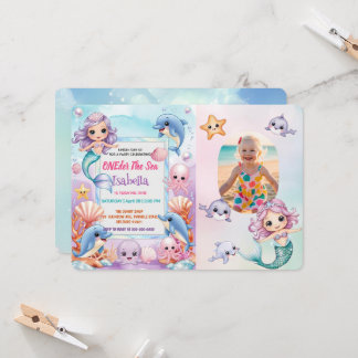 Meerjungfrau 1. Foto Unter dem Meeresgrund Geburts Einladung