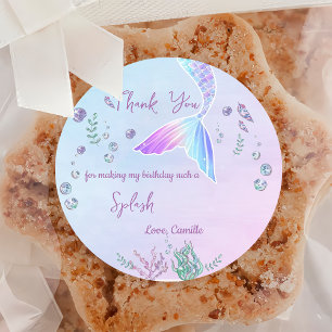 Meerjungfrau 1. Geburtstag Party ONEder Sea Aufkle Runder Aufkleber