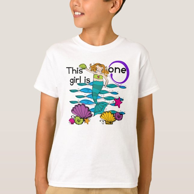 Meerjungfrau 1. Geburtstag Tshirts und Geschenke (Vorderseite)