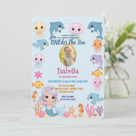 Meerjungfrau 1. Party Foto ONEder The Sea Geburtst Einladung