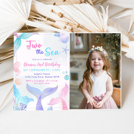 Meerjungfrau 2. Geburtstag 2. Foto des Party Einladung
