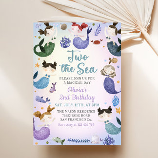 Meerjungfrau 2. Geburtstag 2. Party Einladung