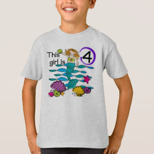 Meerjungfrau 4. Geburtstag Tshirts und Geschenke
