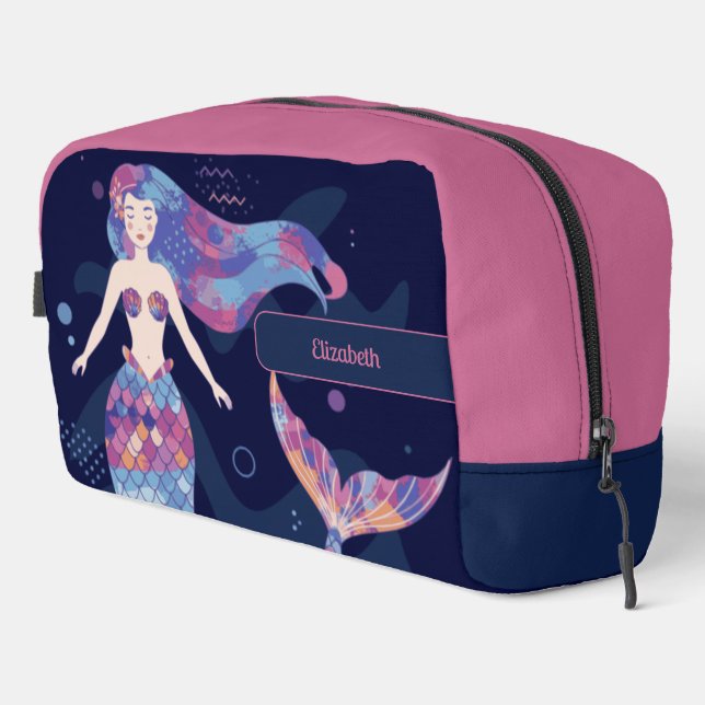 Meerjungfrau Abstrakt Toilettenbeutel Waschbeutel (Rechte Ecke)