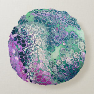 Meerjungfrau Acryl-Guss, Coole farbenfrohe Abstrak Rundes Kissen