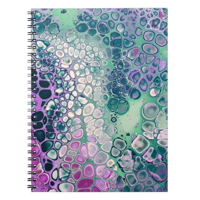 Meerjungfrau Acrylpour, Cool farbig Abstrakt Notizblock (Vorderseite)