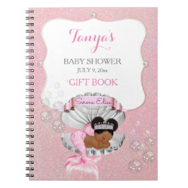 Meerjungfrau Afroamerikanisches Baby Pink Muschel  Notizblock