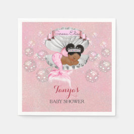 Meerjungfrau Afroamerikanisches Baby Pink Muschel Serviette