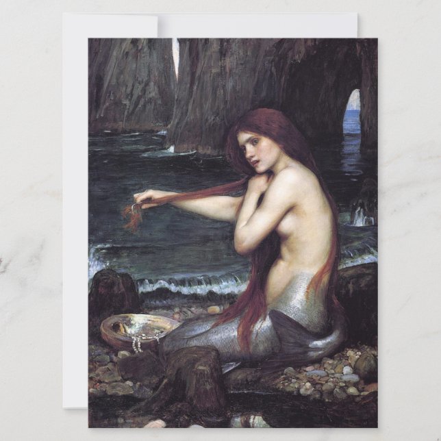 Meerjungfrau am Strand Karte (Vorderseite)
