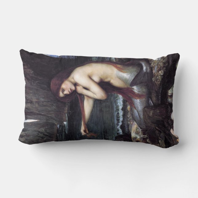 Meerjungfrau am Strand Lendenkissen (Rückseite)