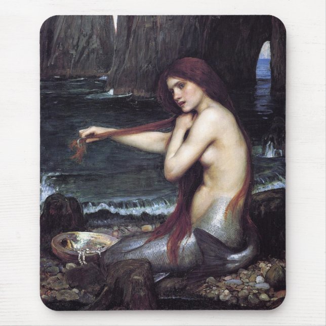 Meerjungfrau am Strand Mousepad (Vorne)