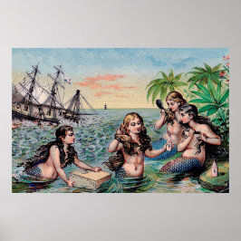 Meerjungfrau Antike Magie Schöner Ozean Poster