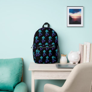 Meerjungfrau aqua blau ombre Glitzer Muster auf Sc Bedruckter Rucksack