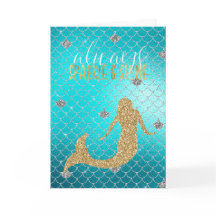 Meerjungfrau Aqua Gold Silber Glitter