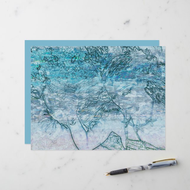 Meerjungfrau Aquamarine Wellen des grünen Ozeans D (Vorderseite/Rückseite Beispiel)