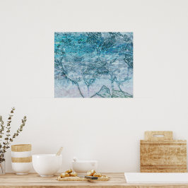 Meerjungfrau Aquamarine Wellen des grünen Ozeans D Poster