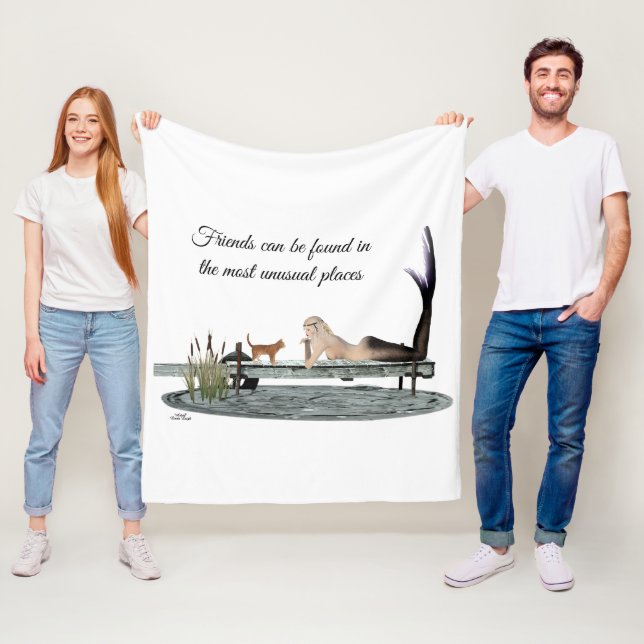 Meerjungfrau auf Bootsdock Fleece Blanket (Beispiel)