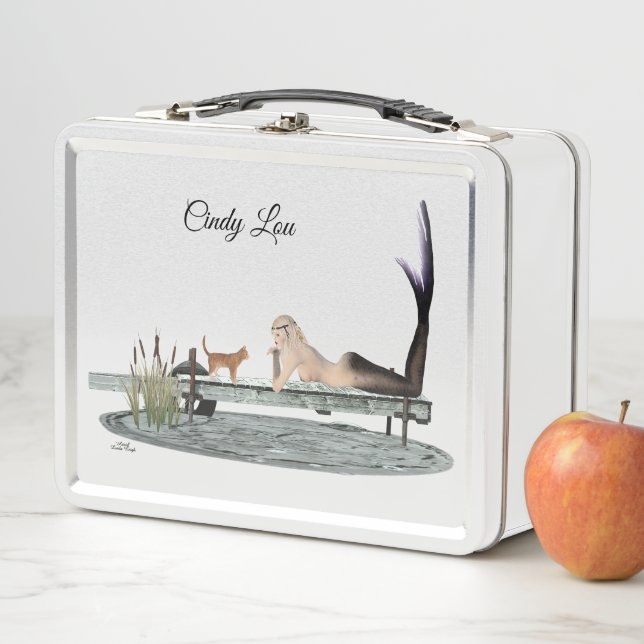 Meerjungfrau auf der Dock Metal Lunchbox (Beispiel)