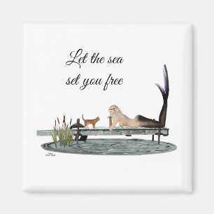 Meerjungfrau auf Dock Magnet