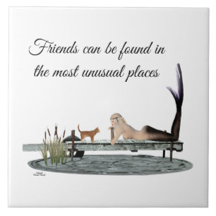 Meerjungfrau auf Keramik Fliese