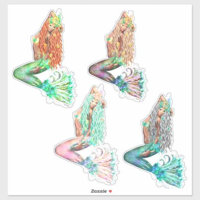 Meerjungfrau-Aufkleber Aufkleber (Blatt)