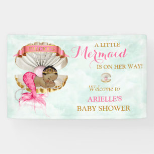 Meerjungfrau-Baby-Kammmuschchel-Diadem Afroamerika Banner