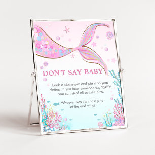 Meerjungfrau-Baby-Party 'Sag nicht Baby'-Schild Poster