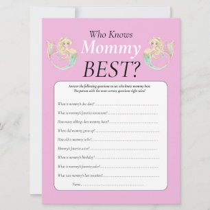 Meerjungfrau-Baby-Party. Wer kennt Mama rosa Einladung