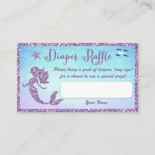 Meerjungfrau-Baby-Party-Windel-Raffle-Tickets Begleitkarte