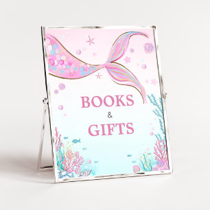 Meerjungfrau Baby Shower Bücher und Geschenke Schi Poster