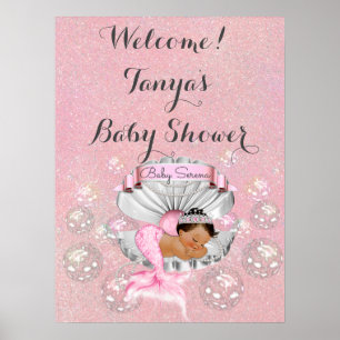 Meerjungfrau-Baby-Shower-Geburtstags-Willkommenssc Poster