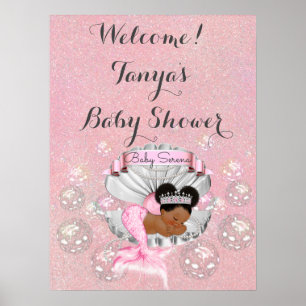 Meerjungfrau Baby Shower Geburtstags-Willkommenssc Poster