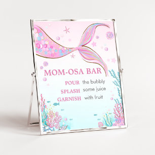 Meerjungfrau-Baby-Shower-Mama-Osa-Bar-Schild Poster
